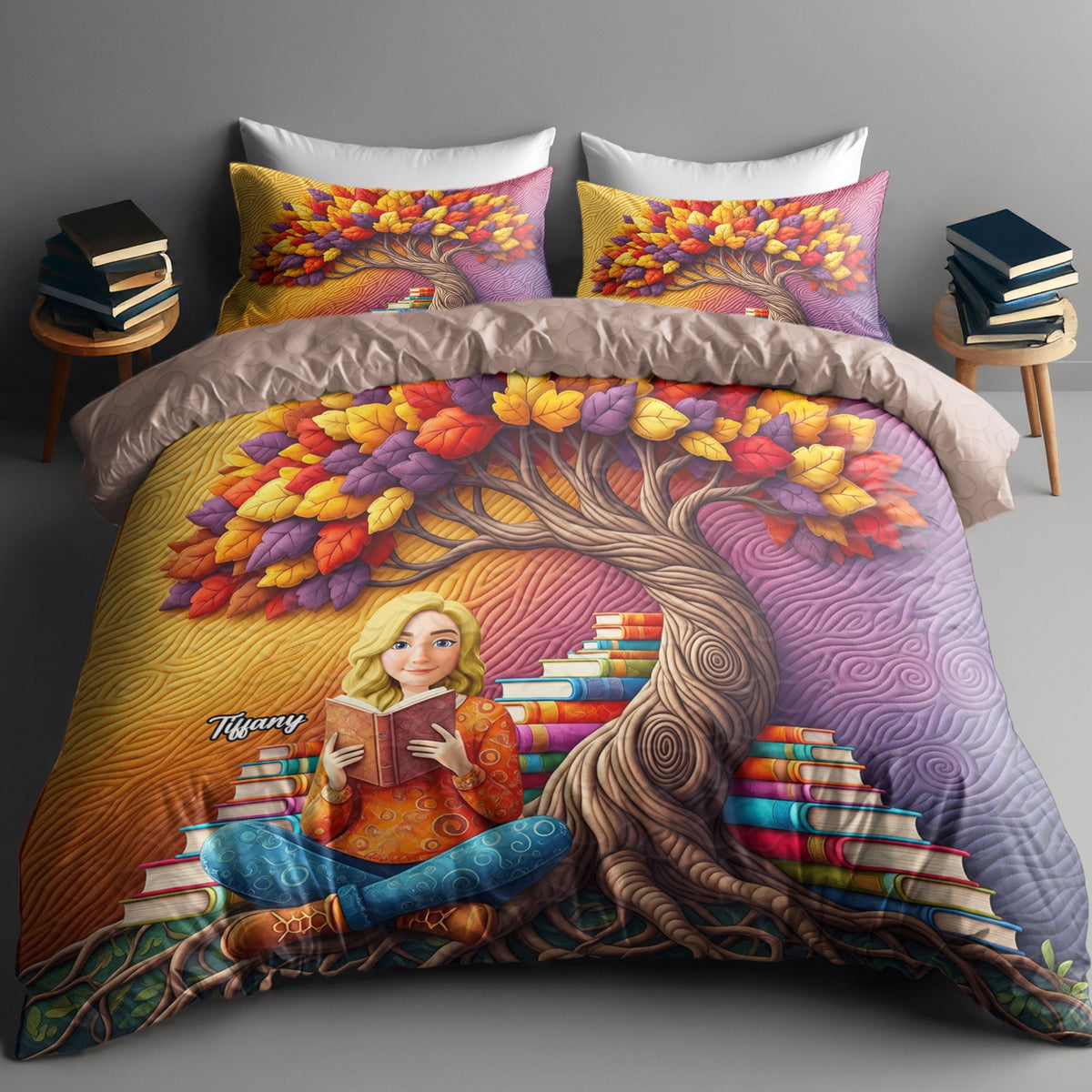 Reading Girl Quilt Bedding Set - Personalized Gifts For Book Lovers 03huti040625-Homacus