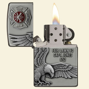 Fire Department Lighter - Custom Fire Station Logo Gifts For Firefighter With Name, Number Tag-Homacus