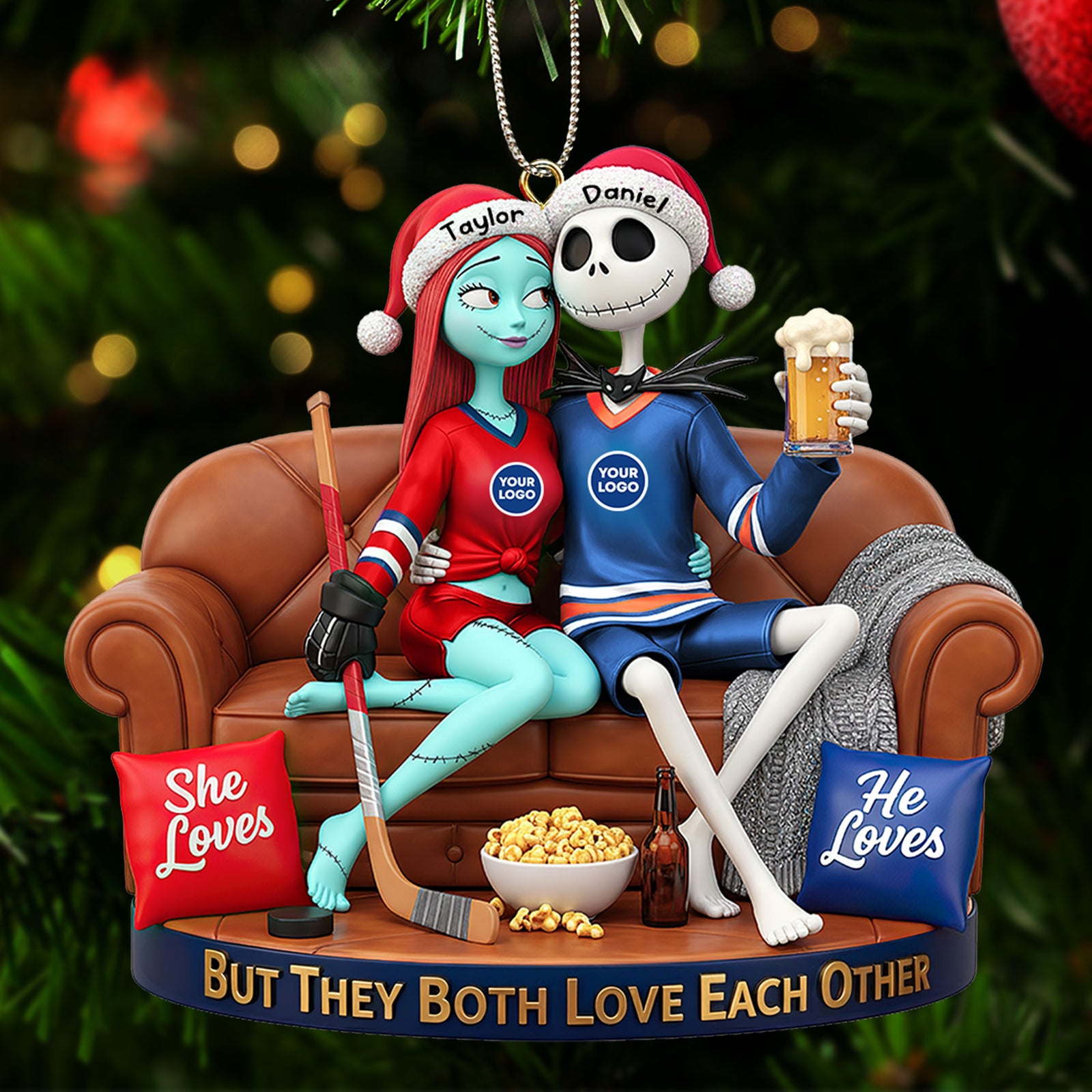 Sporty Couple Christmas Ornament - Personalized Gifts For Couple 04huti281025-Homacus