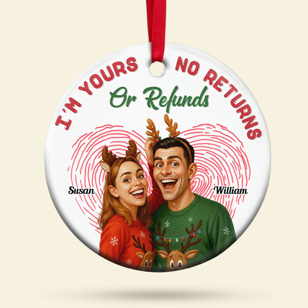 Caricature Couple Ornament - Custom Photo Gifts For Couple 03pgti270825-Homacus