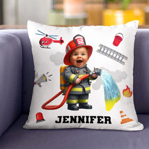 Custom Photo Gifts For Kid Firefighter Pillow 04ohti061224-Homacus