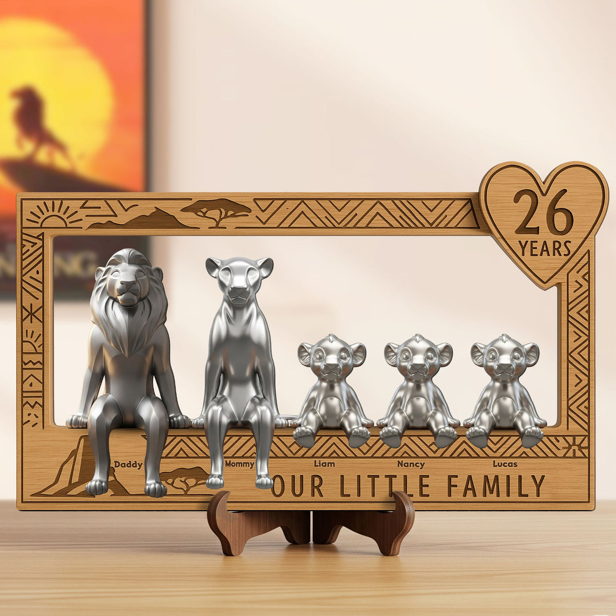 Lion Family Wood Sign - Personalized Gifts For Family 02ohti270525-Homacus