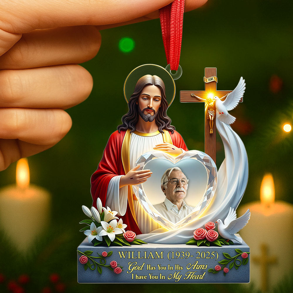 Heaven Jesus Ornament - Custom Photo Gifts For Loved Ones 04huti090925-Homacus