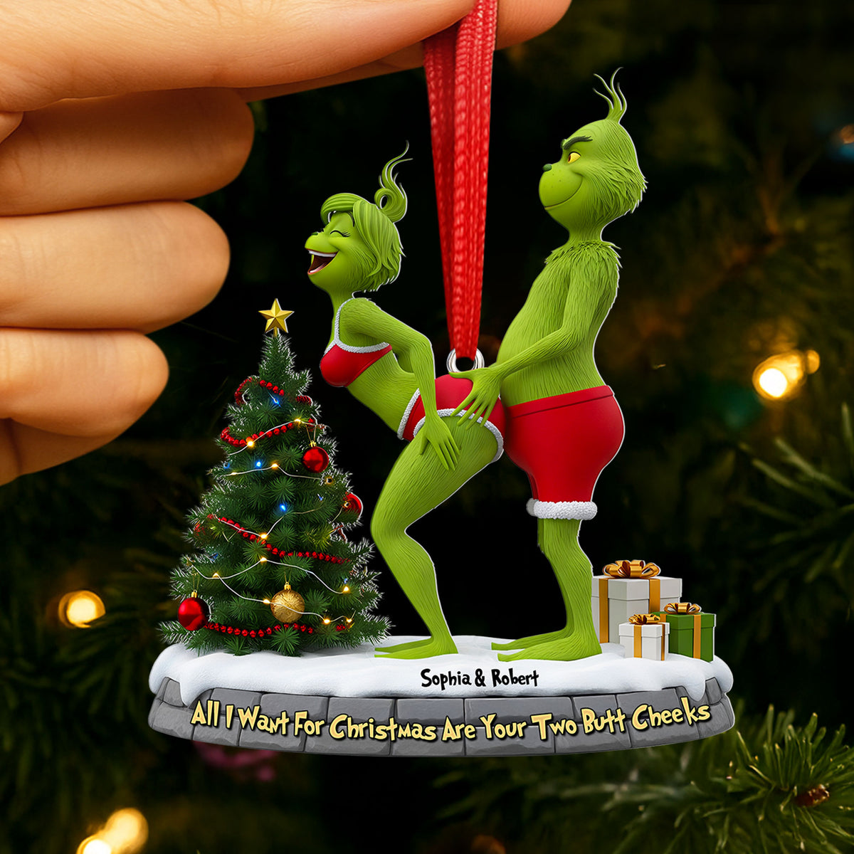 Naughty Green Couple Ornament - Personalized Christmas Gifts For Couple 01ohti120925-Homacus