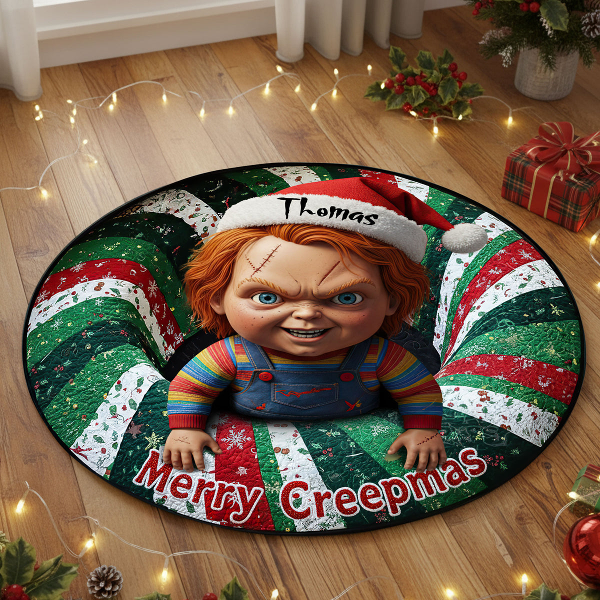 Personalized Gifts For Movie Fans, Christmas Quilted Round Mat 03huti300925-Homacus