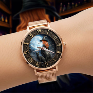 Witch Mesh Strap Quartz Watch - Personalized Gifts For Witch Fans 02pgti290725-Homacus