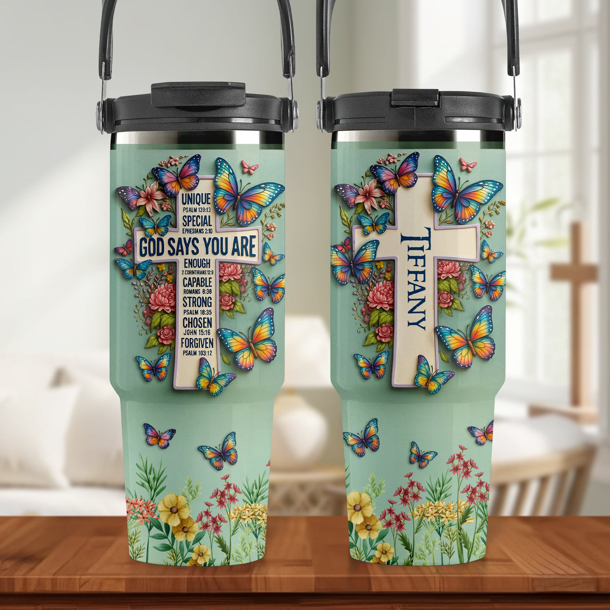 Jesus Tumbler With Handle - Personalized Gifts For Jesus Lovers 01huti170725-Homacus
