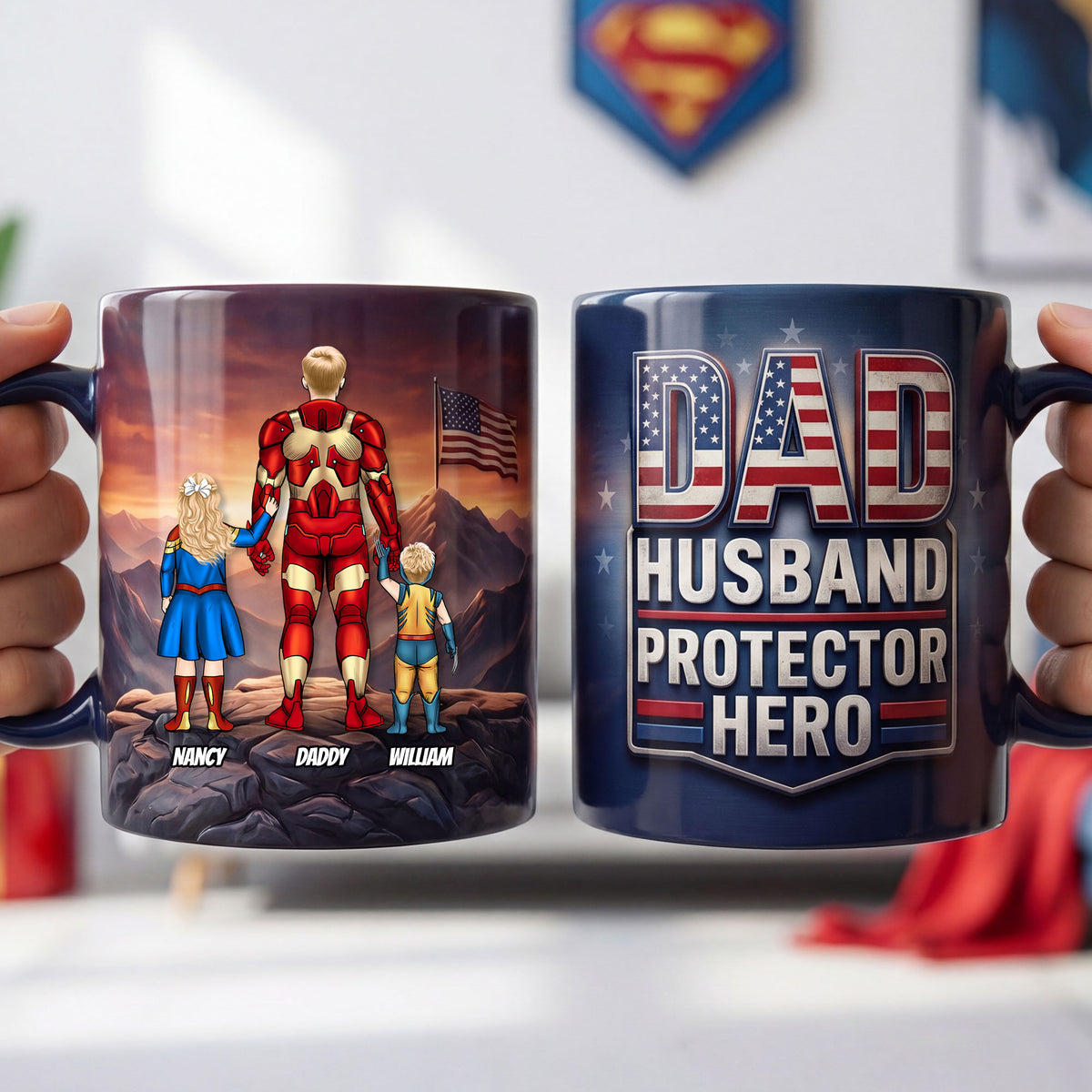 Proud Dad and Kids Magic Coffee Mug - Personalized Gifts For Dad 05nati010526-Homacus