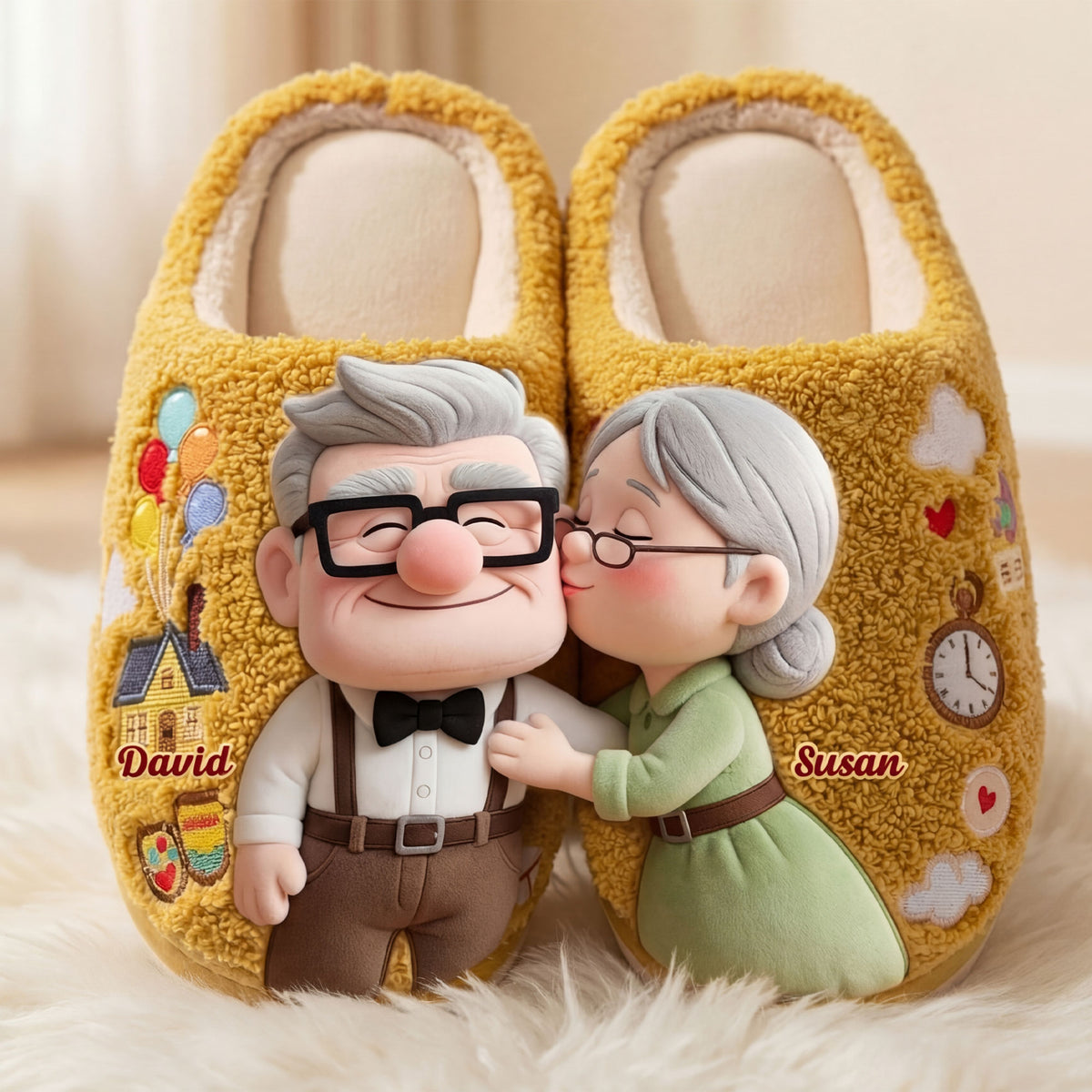 Adventure Of Love Couple Slippers - Personalized Gift For Couples 04PATI261225-Homacus