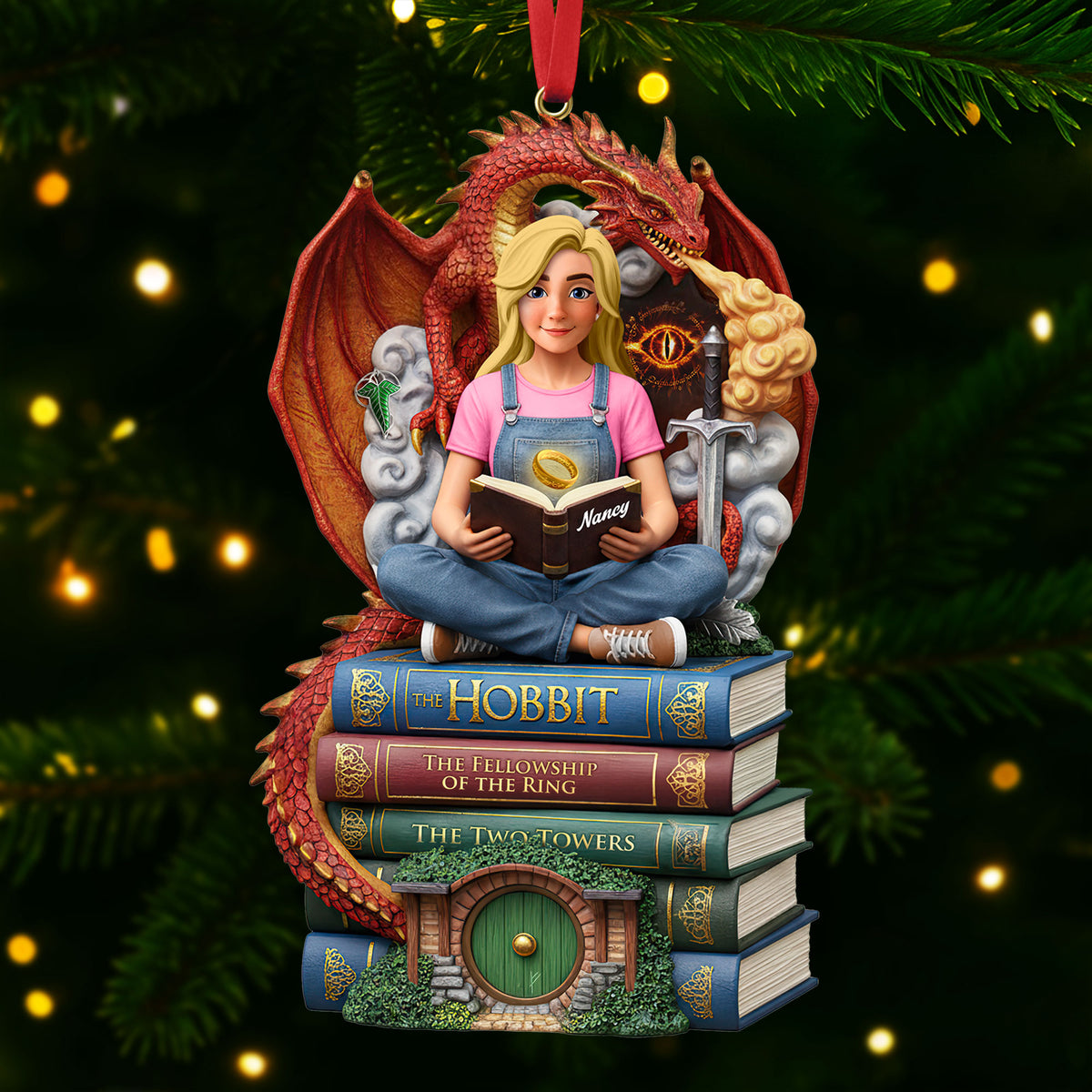 Book Lover Ornament - Personalized Gift For Book Lover Christmas Ornament 01HUTI171025-Homacus