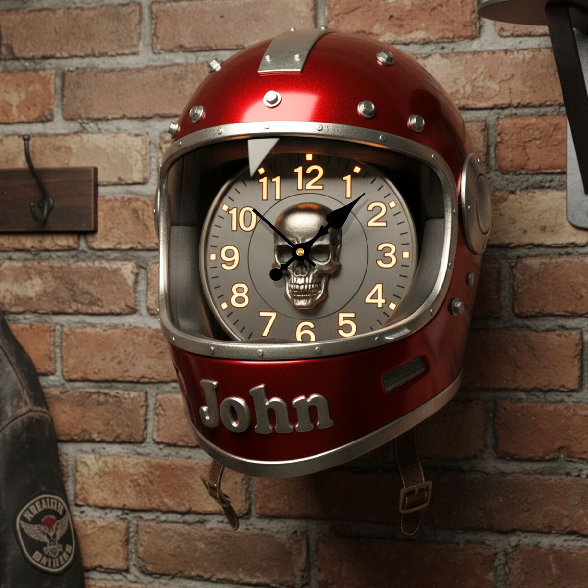 Biker Helmet Clock - Personalized Gifts For Biker 1 Layer Acrylic Hanging Wall Clock 04HYTI221225-Homacus