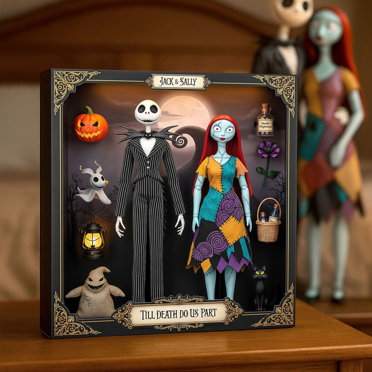 Spooky Couple Plaque - Personalized Gifts For Couple 04nati130825-Homacus