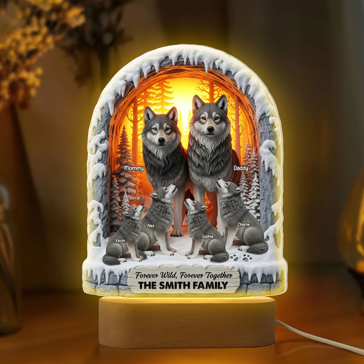 Wolf Family Led Light - Personalized Gifts For Family 04ohti290525-Homacus