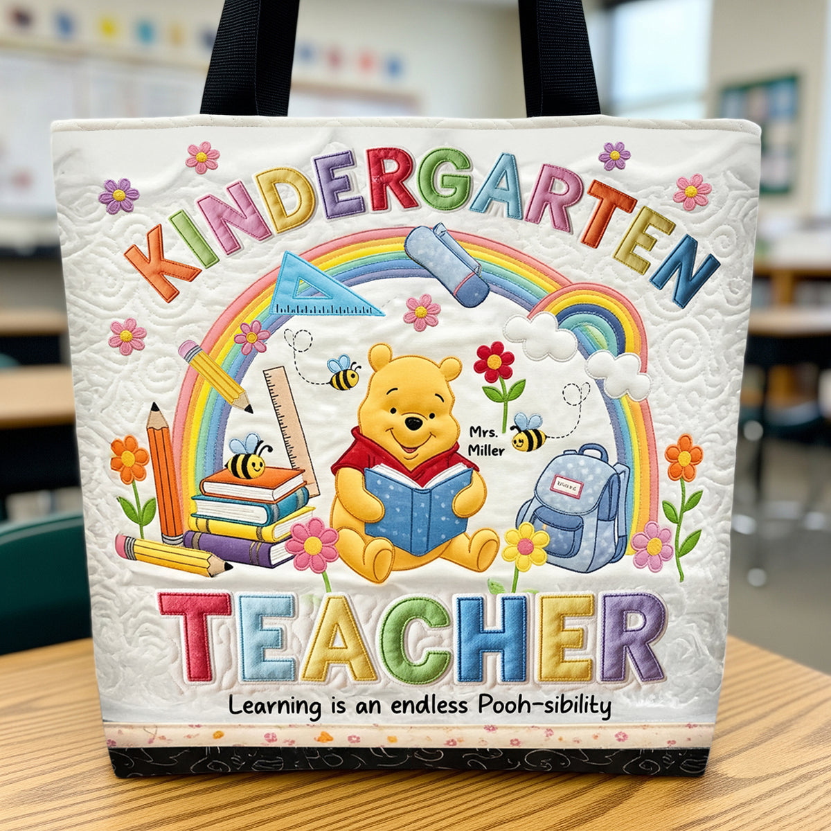 Cute Postitive Teacher Tote Bag, Personalized Gifts For Teacher 04qhti220725-Homacus