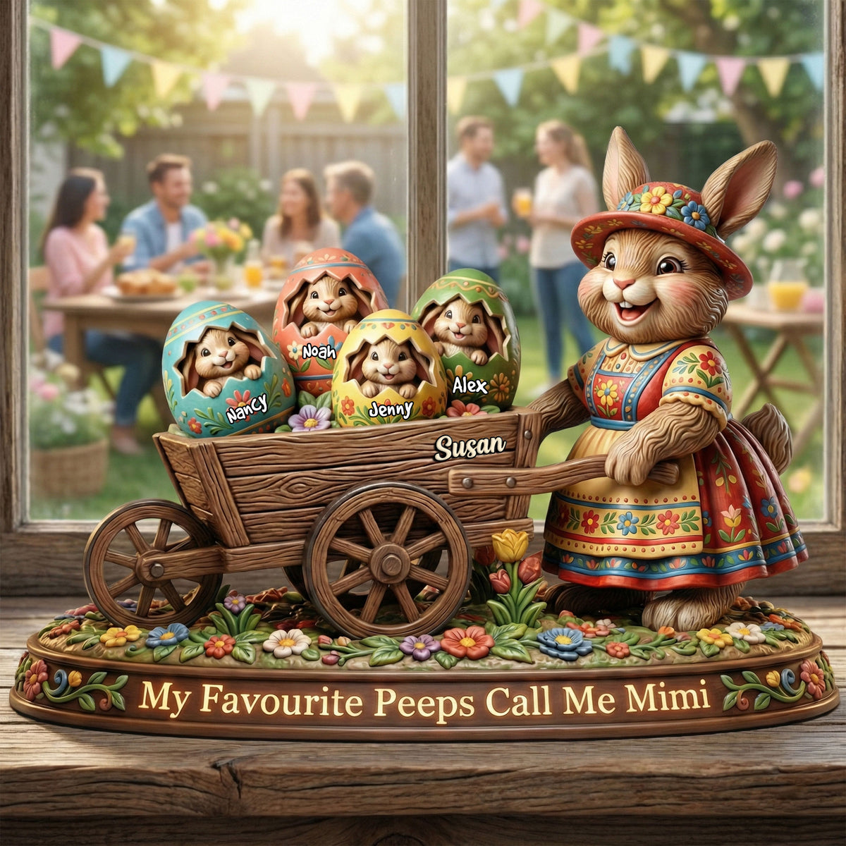 Easter Day Bunny Acrylic Plaque - Personalized Gifts For Grandma, Mommy Plaque 03PATI290126-Homacus