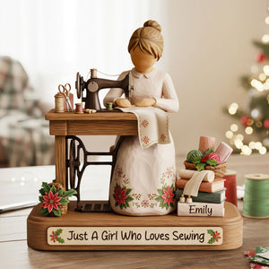 Sewing Girl Plaque - Personalized Gifts For Sewing Lovers 02pgti131025-Homacus