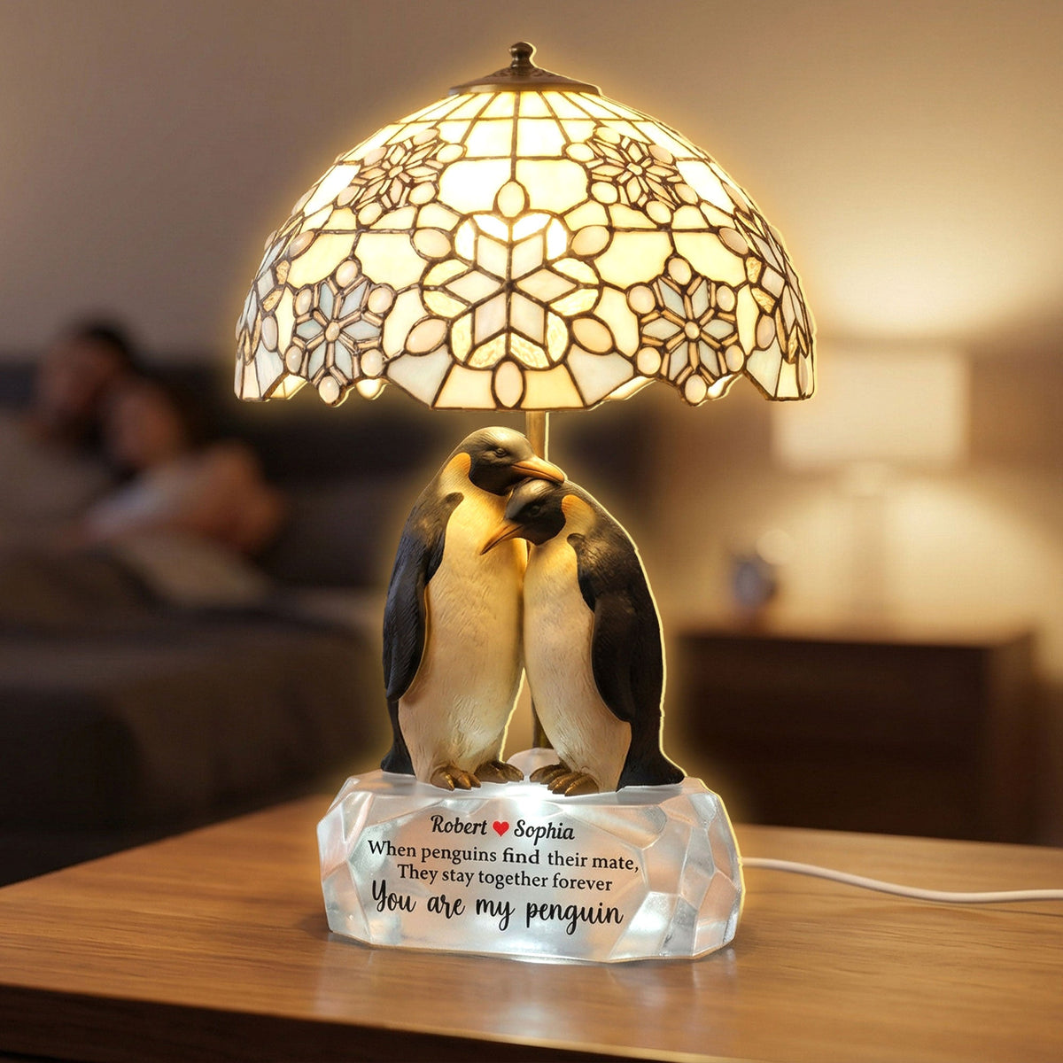 Always Us Penguin Acrylic Light Box – Personalized Gifts For Couples 05NATI100226-Homacus