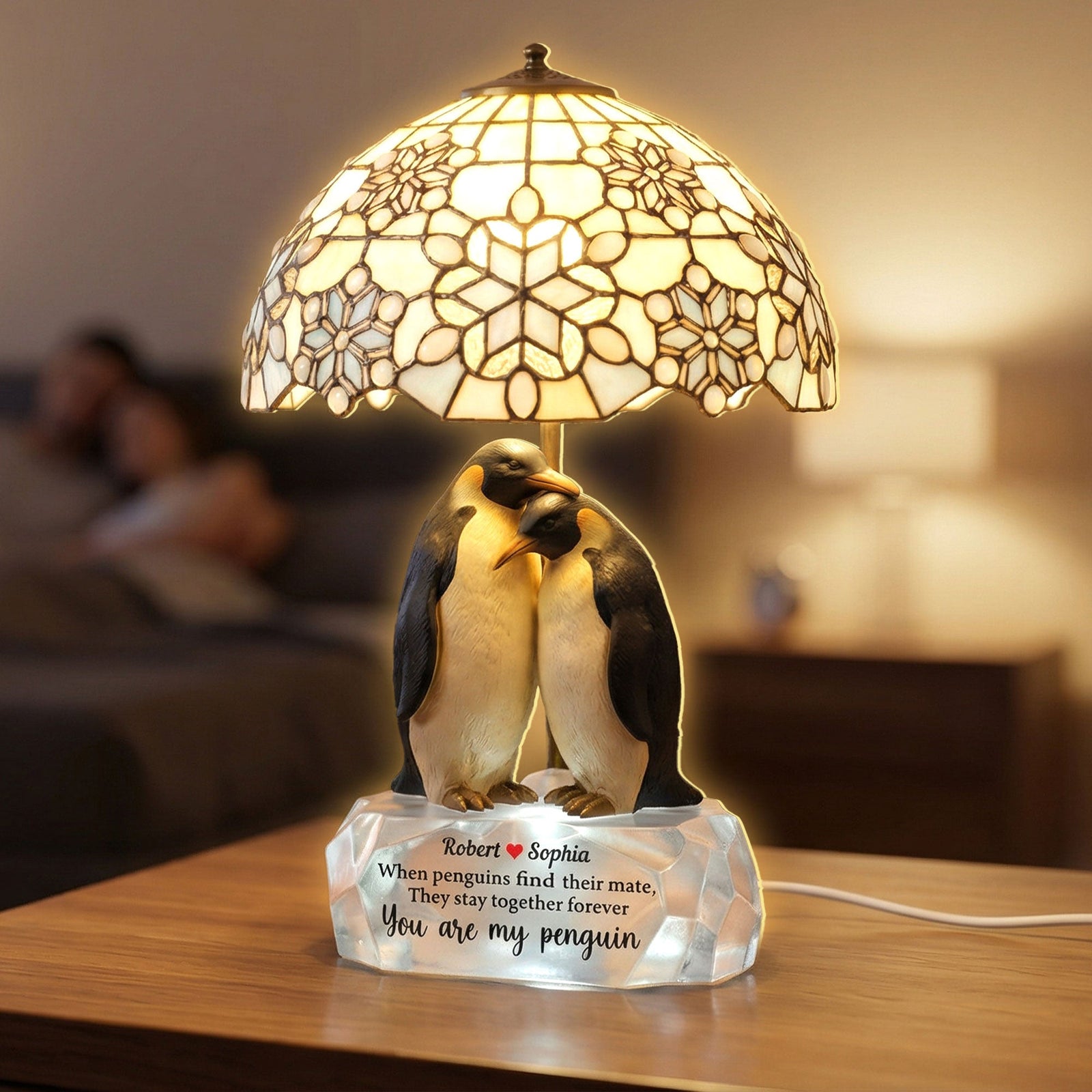 Always Us Penguin Acrylic Light Box – Personalized Gifts For Couples 05NATI100226-Homacus