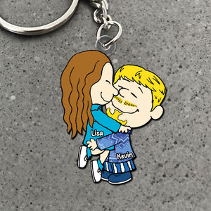 Personalized Gifts For Couple Keychain Couple Kissing 01acti041224-Homacus