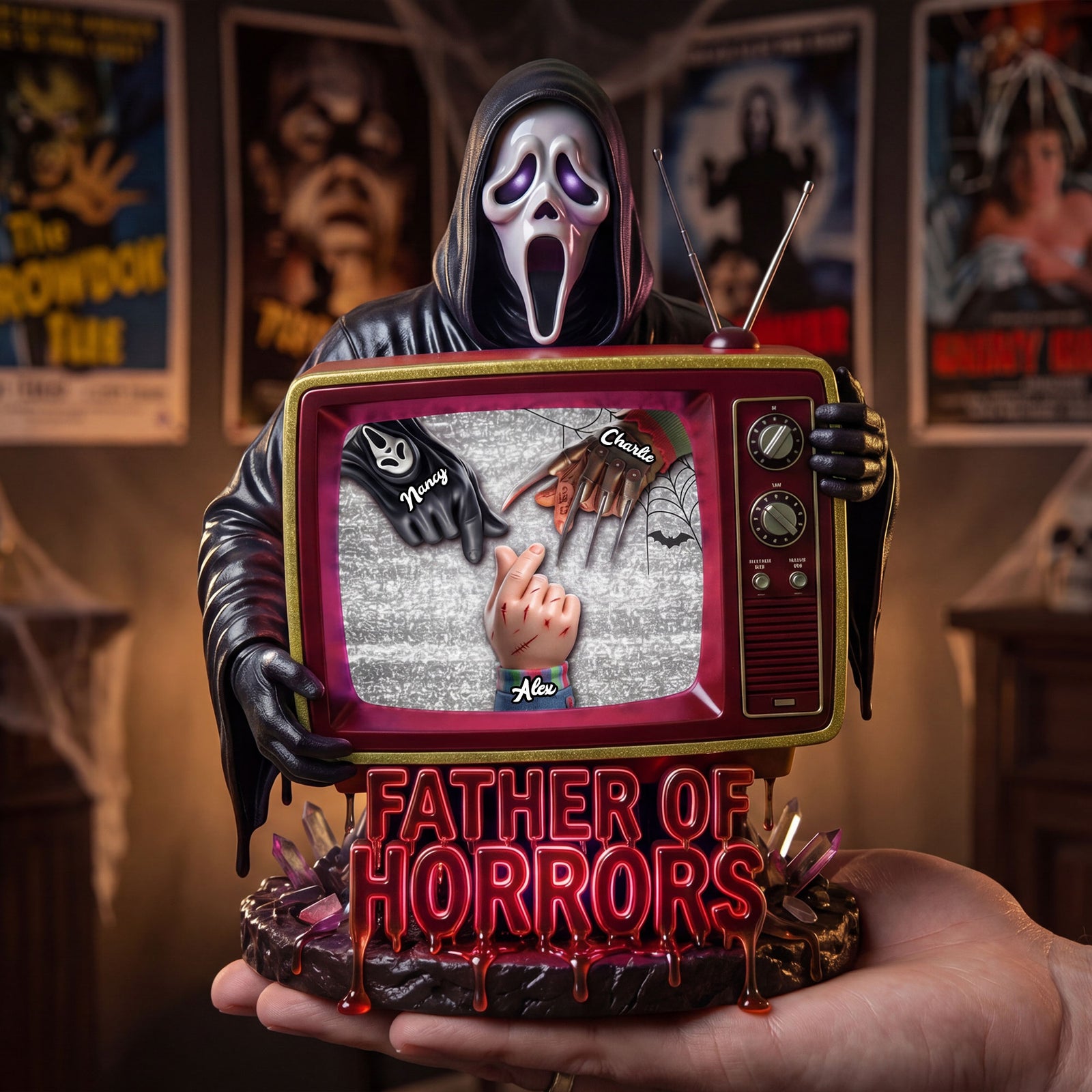 Dark Horror Dad Light Box - Personalized Gift For Dads 02PATI250426-Homacus
