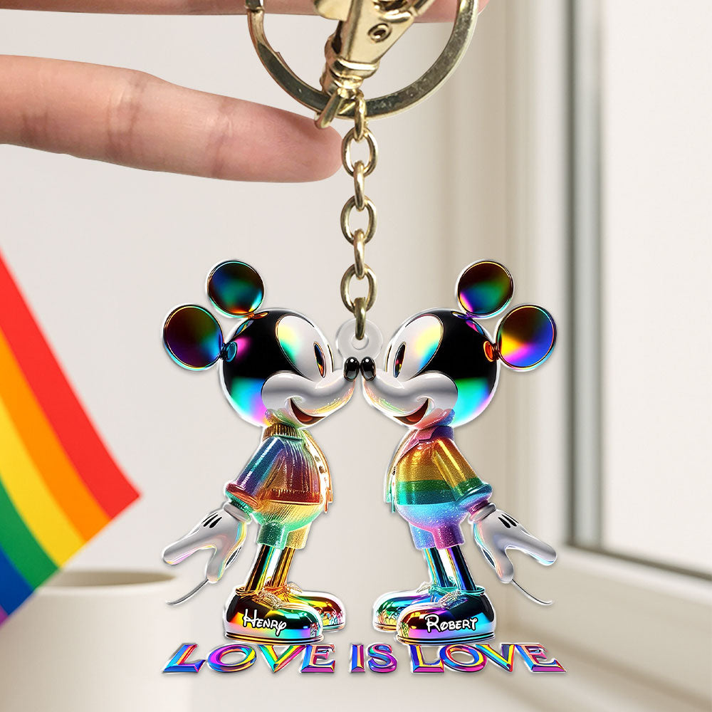 LGBT Mouse Couple Keychain - Personalized Gifts For Couple 03tgti270525-Homacus