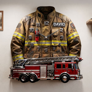 Firefighter Hero Hanging Wall Clock Personalized Gifts For Firefighter 03TOTI311225-Homacus