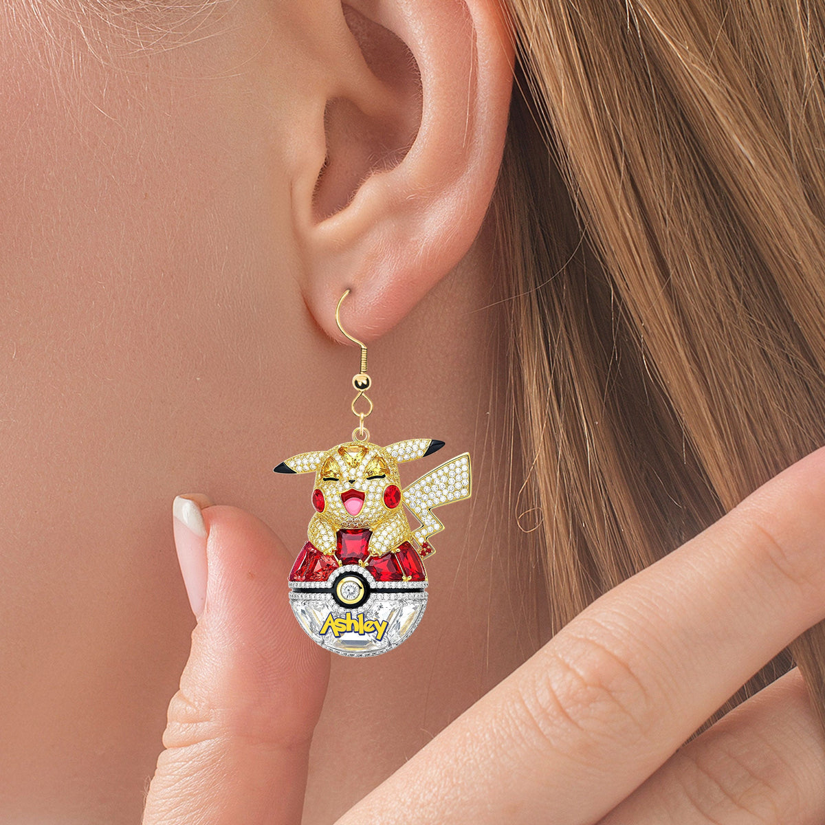 Pocket Monster Earrings - Personalized Gifts For Movie & Game Lovers 02qhti110725-Homacus