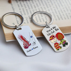 Personalized Gifts For Couple Stainless Steel Keychain, Custom Job Costumes 03qhti160125hg-Homacus