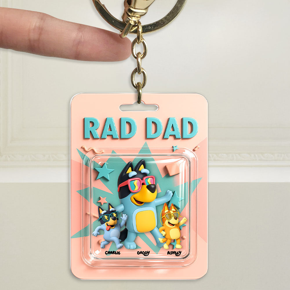 Rad Dad Keychain - Personalized Gifts For Dad 04kati280425-Homacus