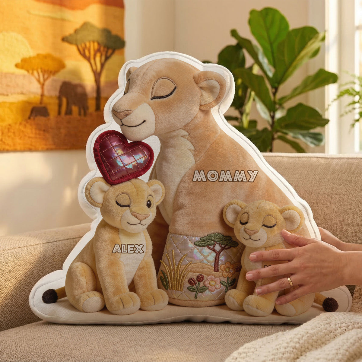 Mom And Baby Cub Pillow - Personalized Gifts For Mother's Day Pillow 01NATI170326-Homacus