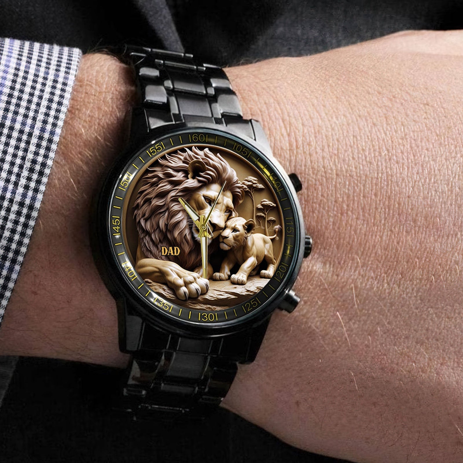 Lion Dad Men's Watch - Personalized Gifts For Dad 03nati210425-Homacus