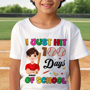 Personalized Gifts For Baseball Kid Shirt 100 Days Of School 02kati040125hg-Homacus