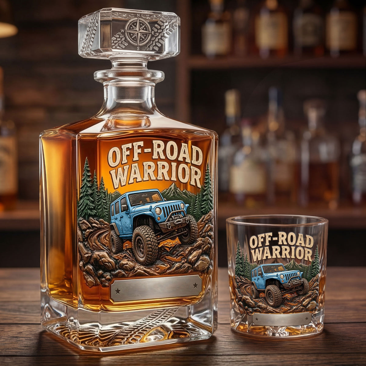 Rugged Trail Warrior Decanter Set - Personalized Gifts For Off-Road Lovers 01pati160326-Homacus