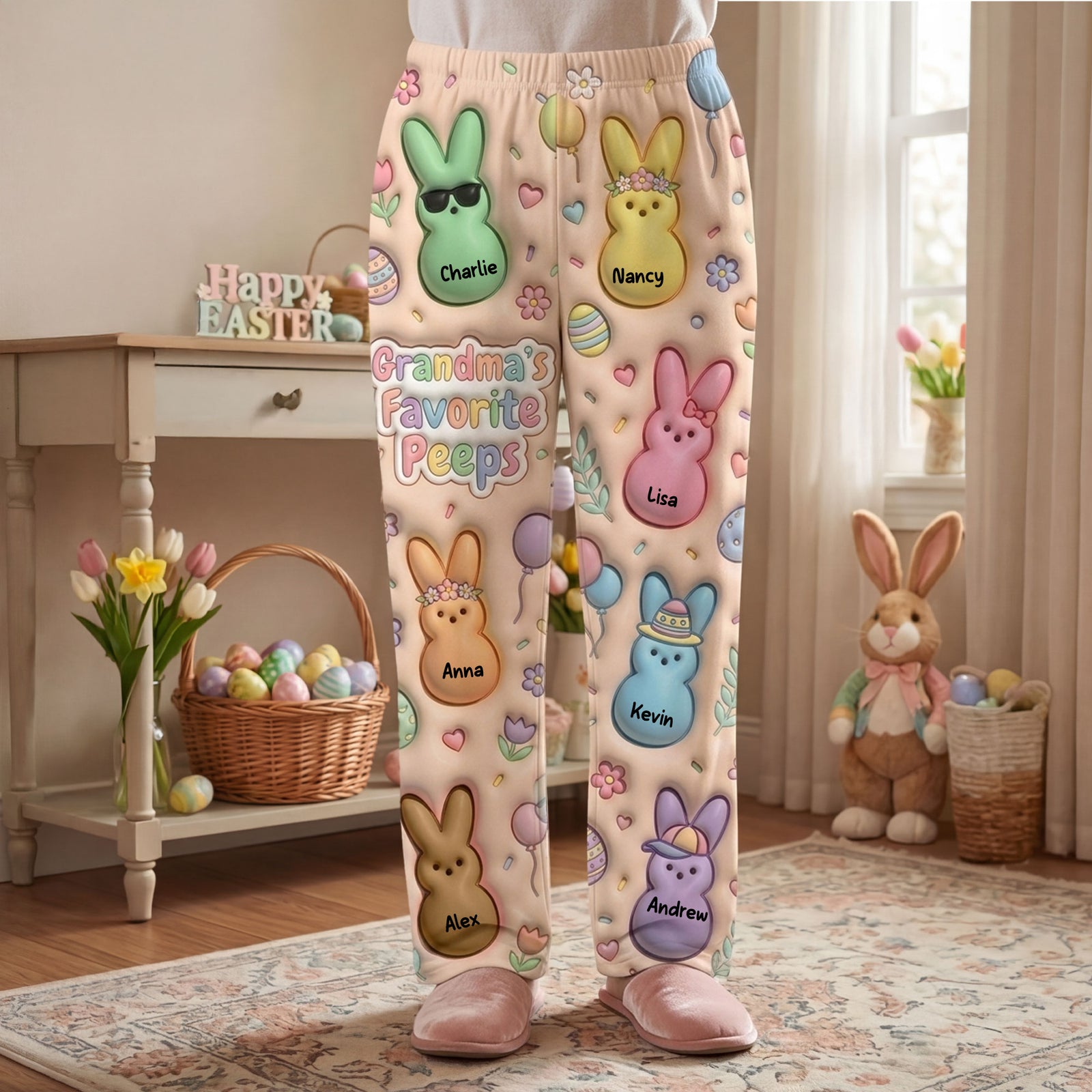 Bunny Kids Easter Day Pajama Pants - Personalized Gift For Grandma Pants 02NATI100326