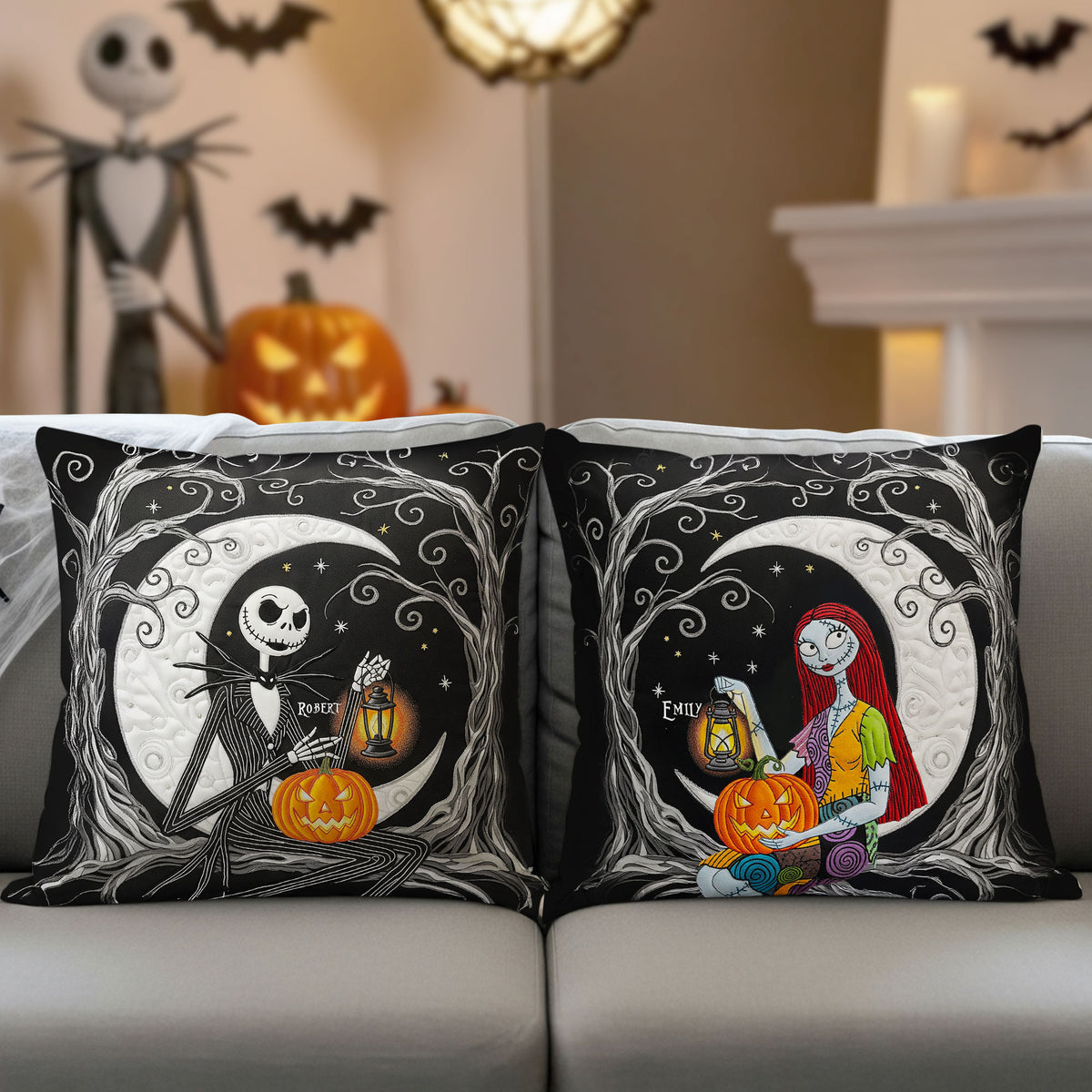 Spooky Couple Pillow - Personalized Gifts For Couple 01pati300825-Homacus