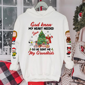 Personalized Gifts For Grandparents 3D Shirt Grandkids On Sleeves 01HUTI211023HH [UP TO 16 KIDS]-Homacus
