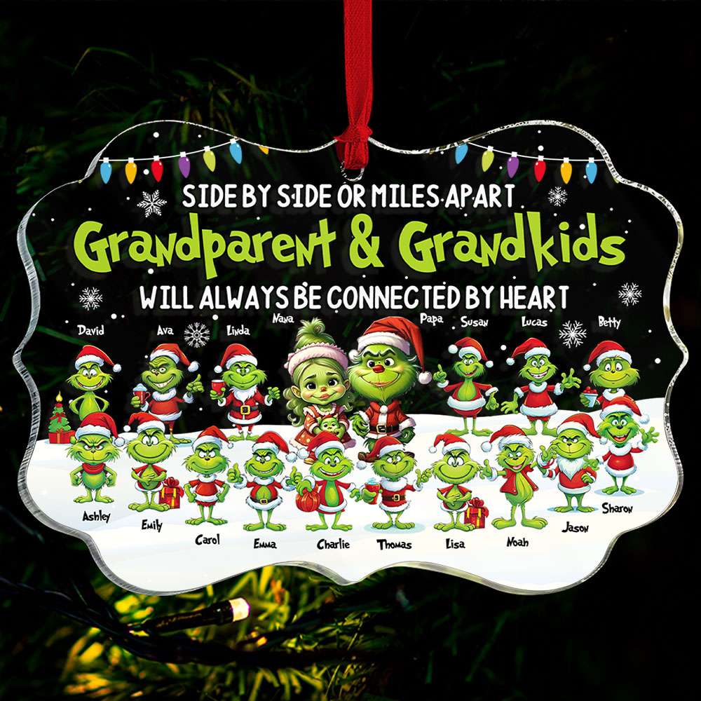 Personalized Gift For Grandparents Christmas Ornament Side By Side Or Miles Apart 01ACTI240924-Homacus