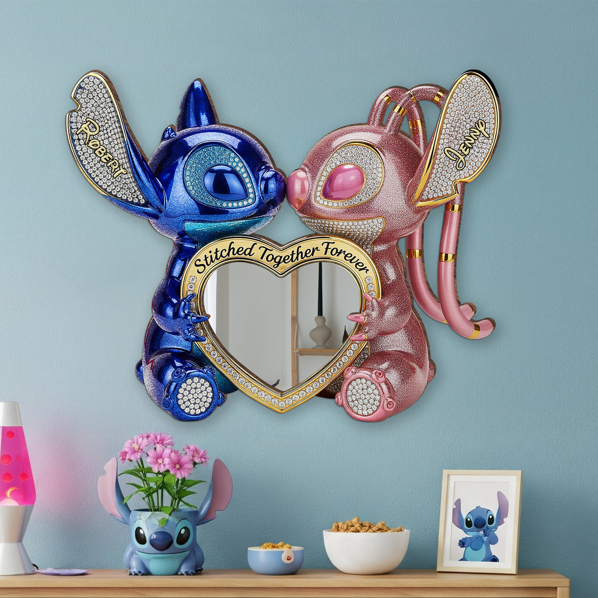 Cute Alien Couple Mirror - Personalized Gifts For Couple 02ohti210725-Homacus