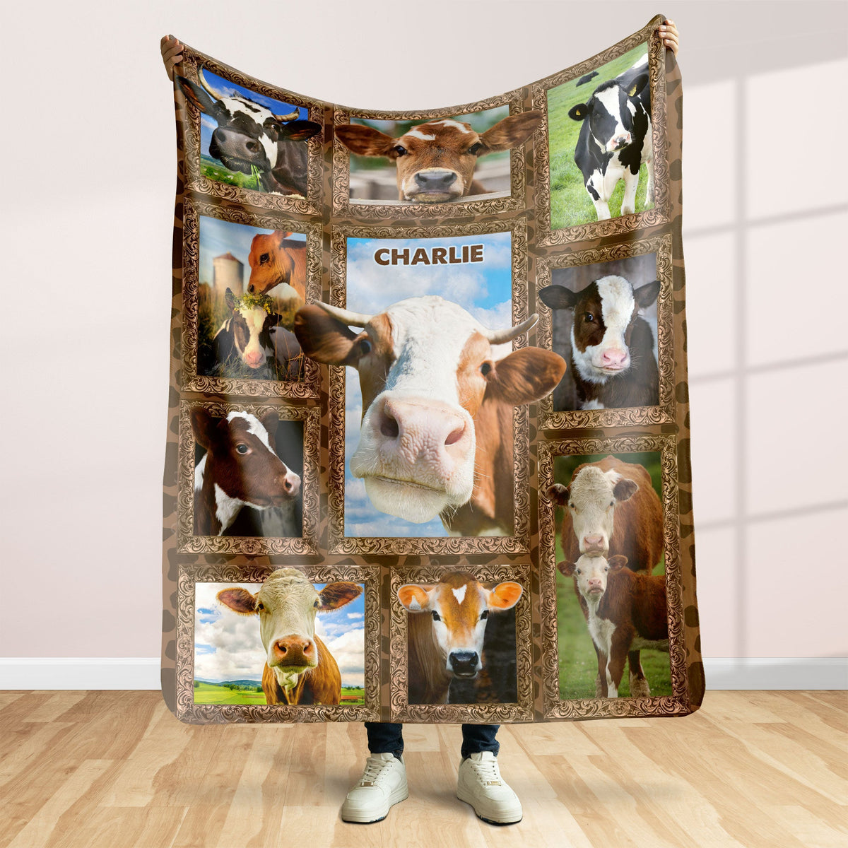 Cute Cattle - Personalized Photos Collage Blanket For Cow Lovers 051qhti311224-Homacus