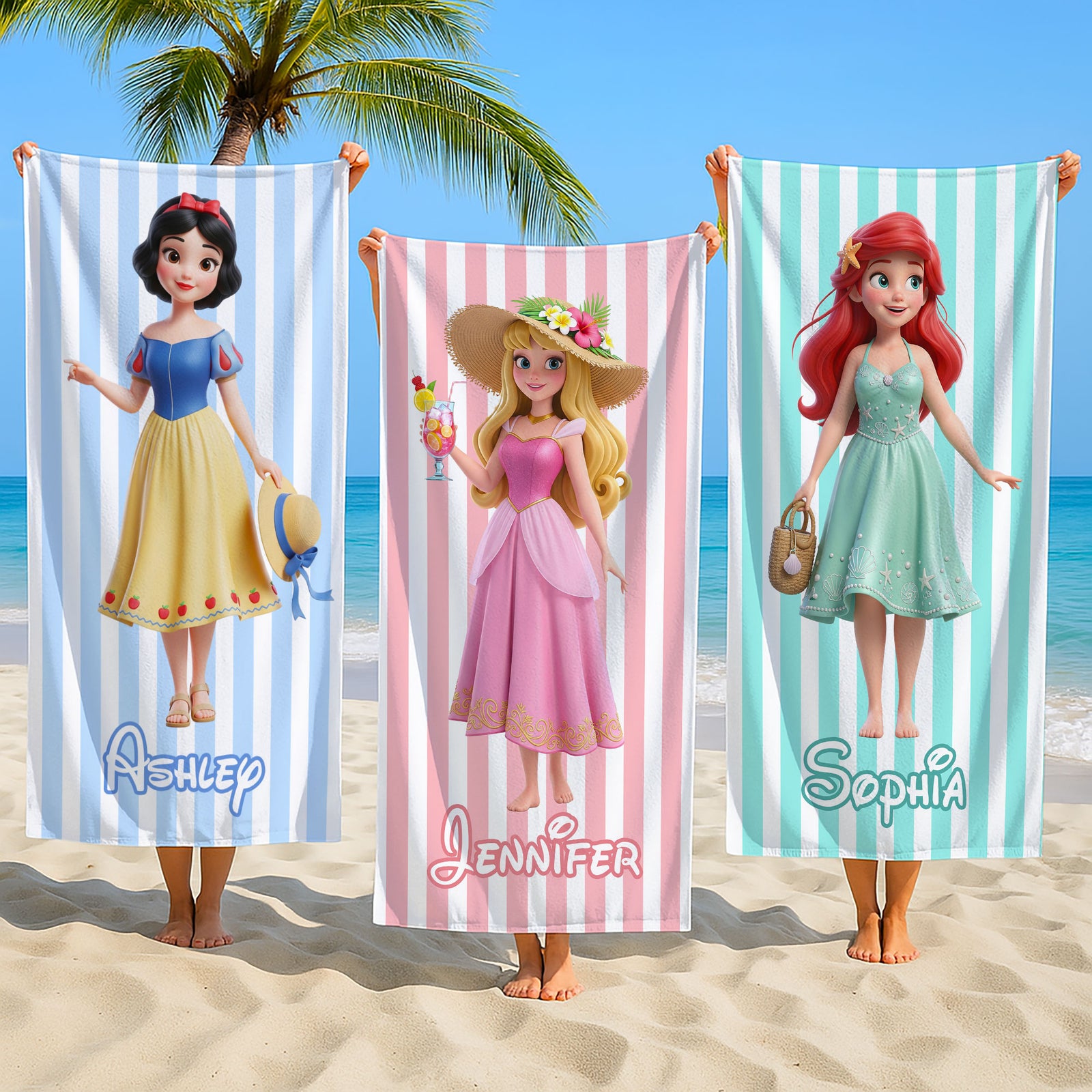 Summer Vibe Princess Beach Towel - Personalized Gifts For Her 02pgti260725-Homacus