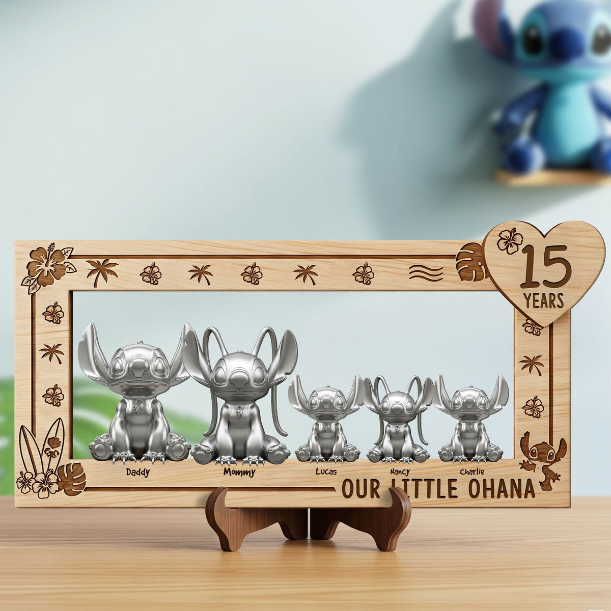 Cute Monster Family Wood Sign - Personalized Gifts For Family 02ohti290525-Homacus
