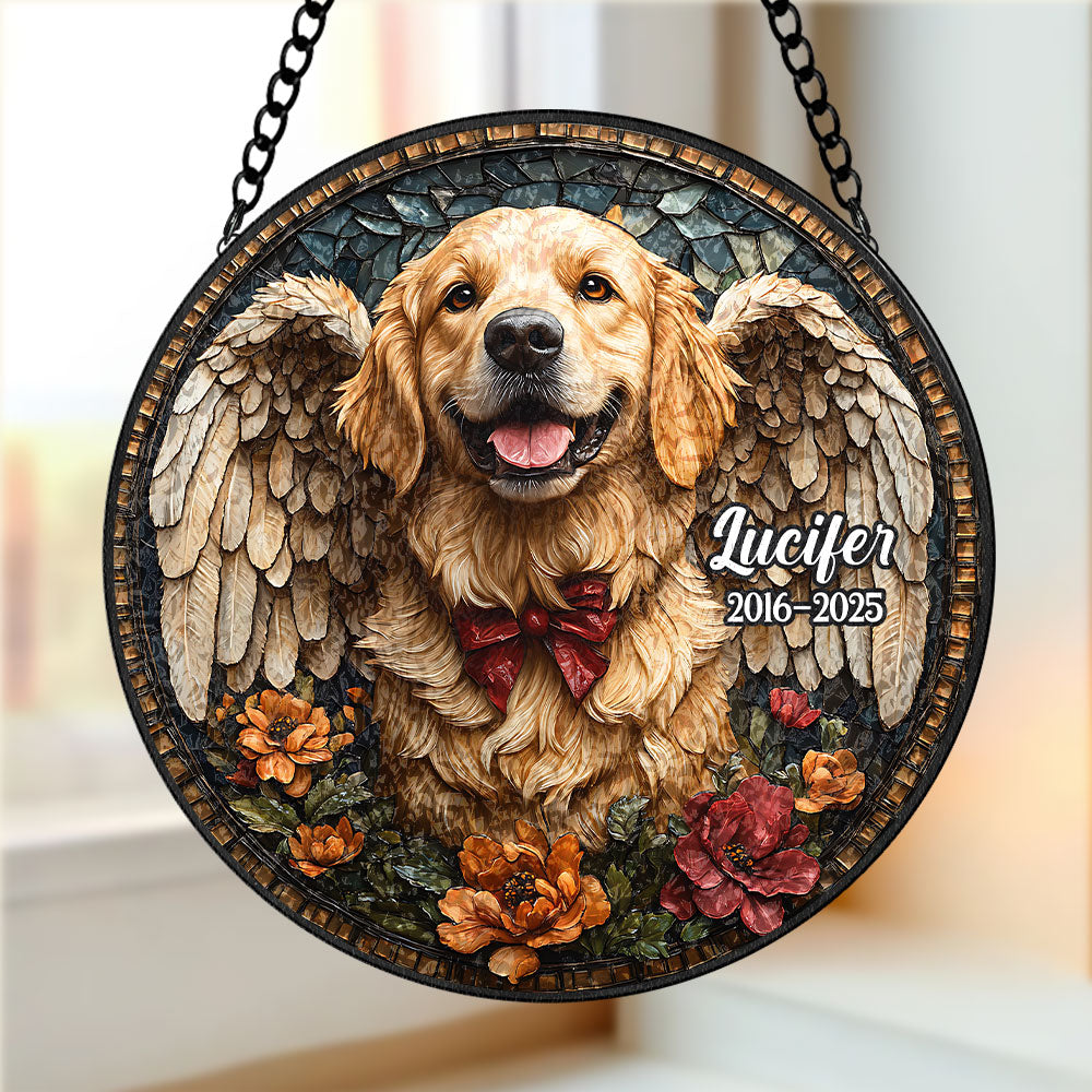 Custom Photo Gifts For Memorial Dog Stained Glass 03huti060325-Homacus