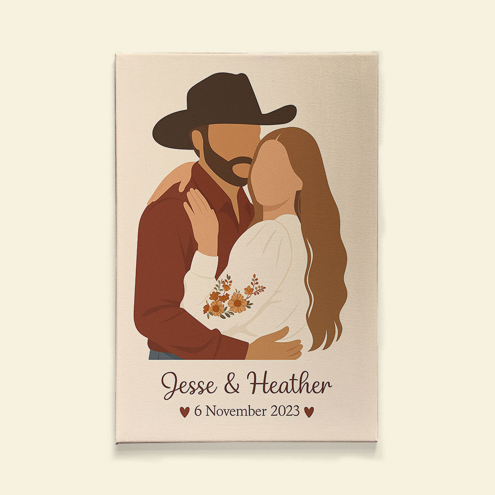 Modern Minimalism Couple Canvas Print - Custom Photo Gifts For Couple 01pgti110825-Homacus