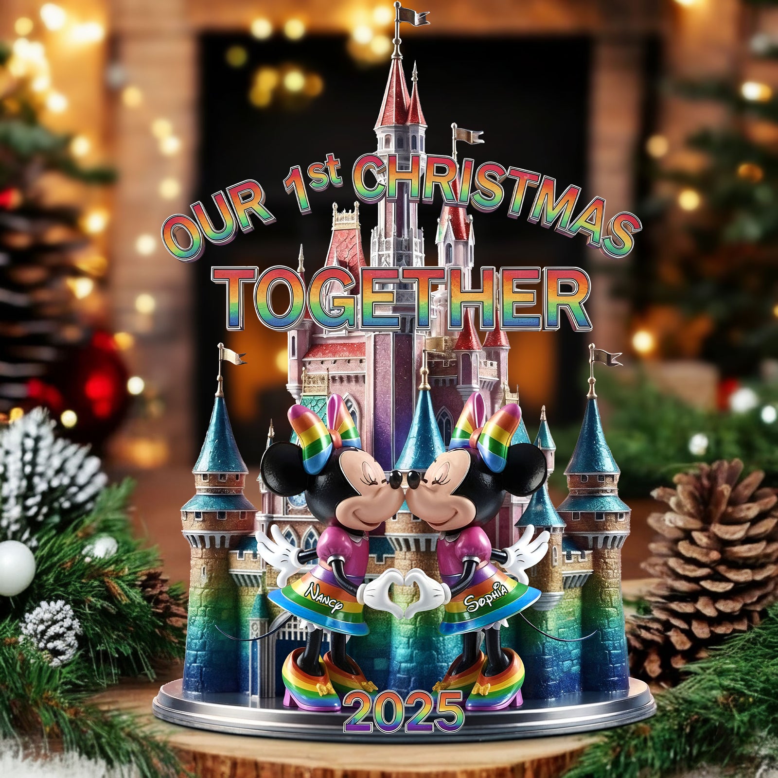 Pride First Christmas Together Acrylic Plaque, Personalized Gifts For LGBT Couple 03qhti051025-Homacus