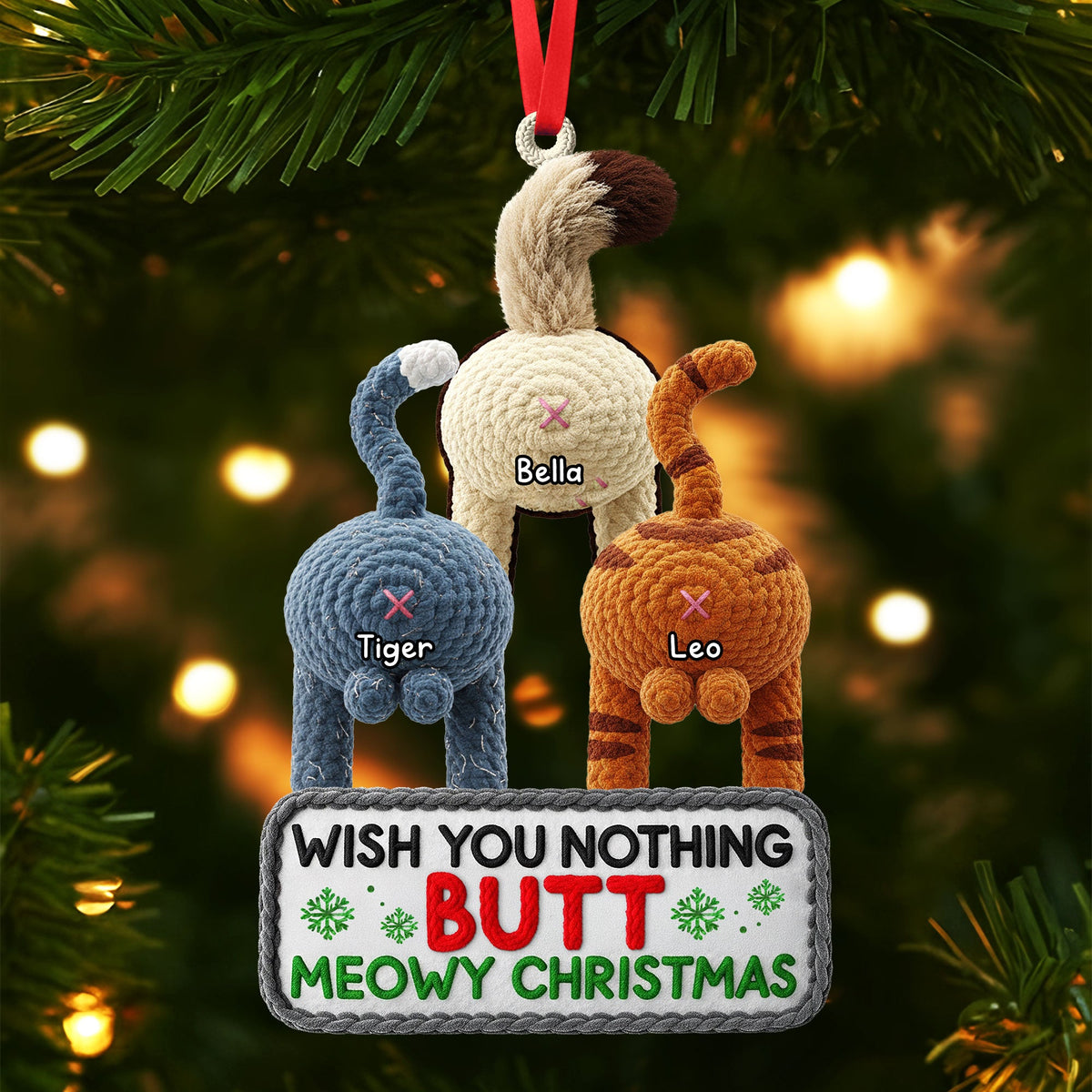 Funny Cat Ornament - Personalized Gifts For Cat Lovers 04nati061025-Homacus