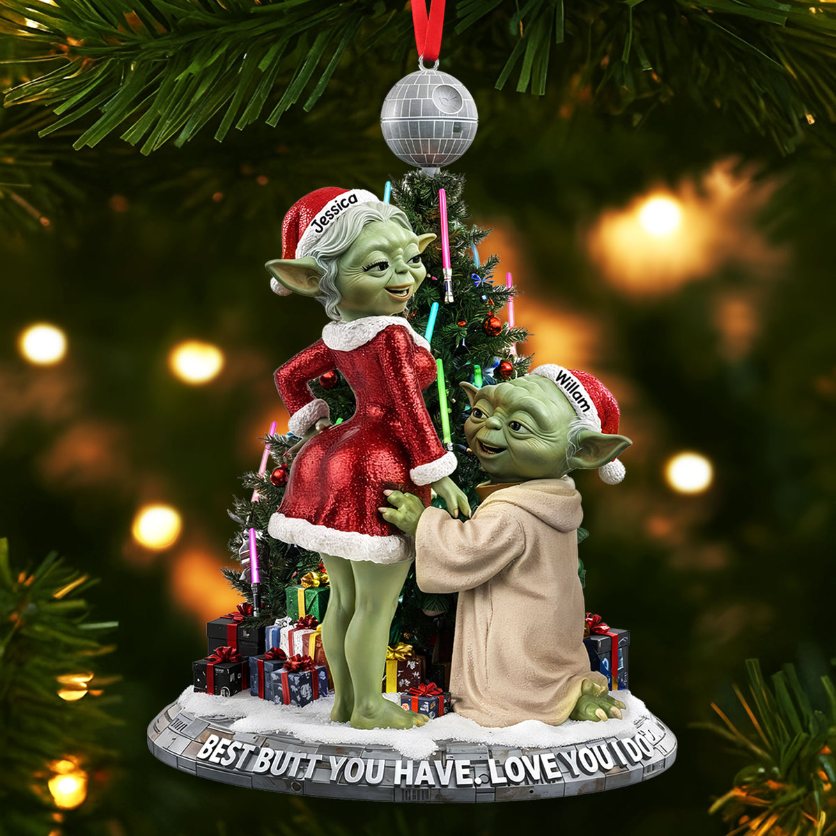 Cheeky Old Couple Ornament - Personalized Gifts For Couple 03qhti041025-Homacus