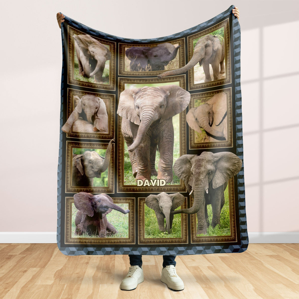 Elephant Collage - Personalized Blanket 041qhti311224-Homacus