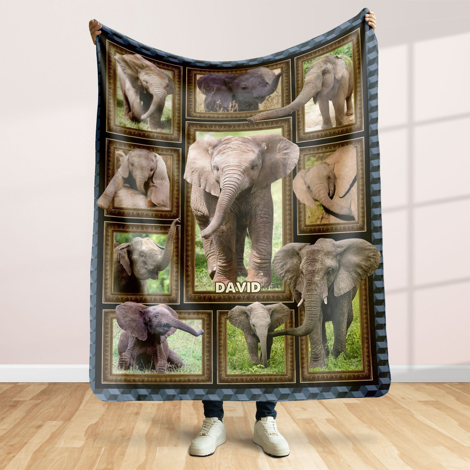 Elephant Collage - Personalized Blanket 041qhti311224-Homacus