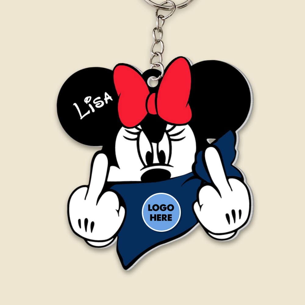 Custom Team Logo Gifts For Couple Keychain 04HUTI030823 American Football Mouse-Homacus