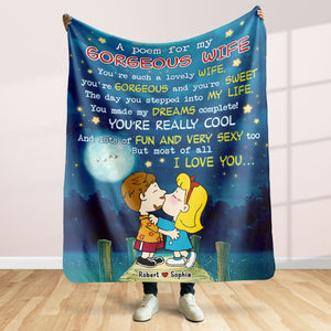 Personalized Gifts For Couples Blanket 03huti220724hg Couple Kissing in Moonlight-Homacus